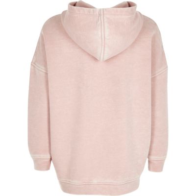 Girls blush pink washed hoodie